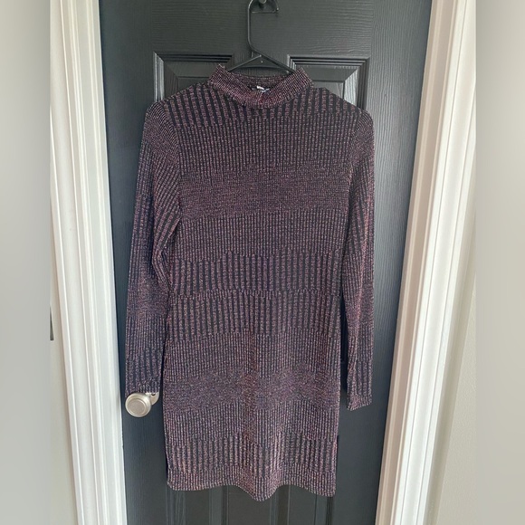 Miss Selfridge Dresses & Skirts - ASOS Miss Selfridge Sparkly Colorful Bodycon Long Sleeve Turtleneck Dress-Size 4